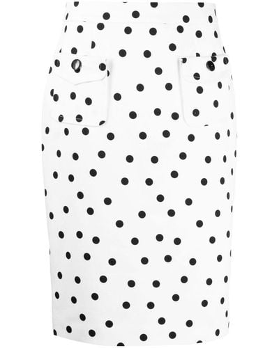 Paule Ka Polka Dot-print Pencil Skirt - White