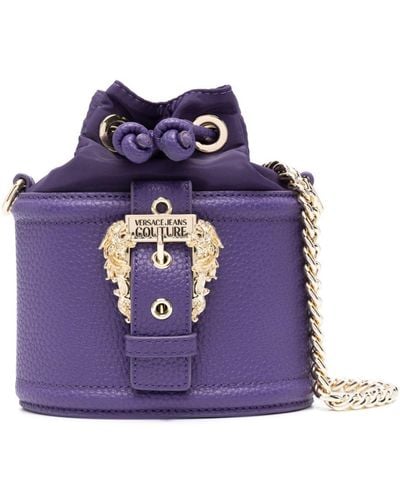 Versace Logo-engraved Decorative-buckle Bucket Bag - Purple
