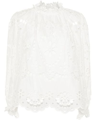 Zimmermann Broderie Anglaise Blouse - Wit