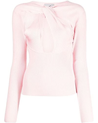 Coperni Cut Out-detail Ribbed Sweater - Pink