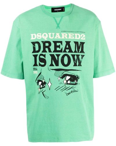 DSquared² T-shirt en coton à logo imprimé - Vert