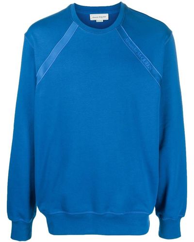 Alexander McQueen Cotton Crew Neck Sweatshirt - Blue