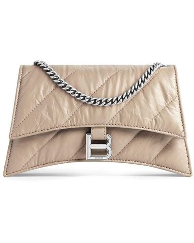 Balenciaga Crush Quilted Shoulder Bag - Natural