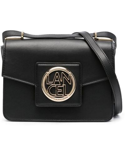 Lancel Roxane Flap Leather Bag - Black