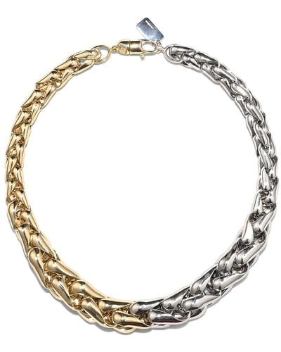 Lauren Rubinski 14kt Yellow And White Gold Two-tone Link Necklace - Metallic