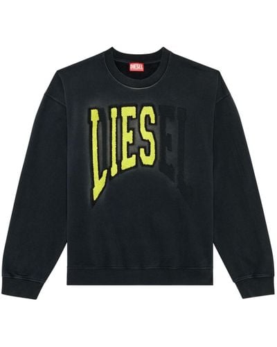 DIESEL S-boxt Sweater Met Fleece Logo - Blauw