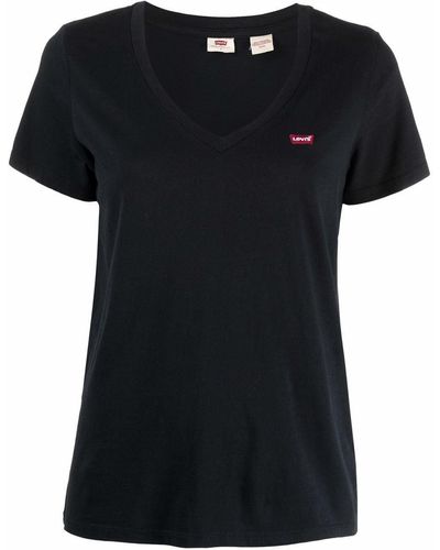 Levi's Perfect T-Shirt mit V-Ausschnitt - Schwarz