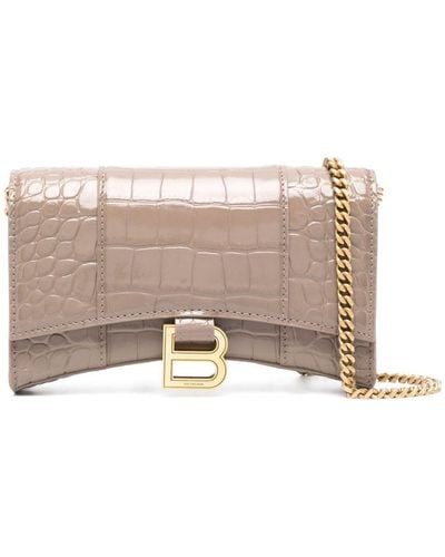 Balenciaga - Authenticated Bb Chain Clutch Bag - Leather Beige Plain for Women, Very Good Condition