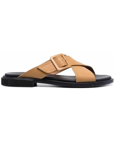 Camper Edy Leather Sandals - Brown