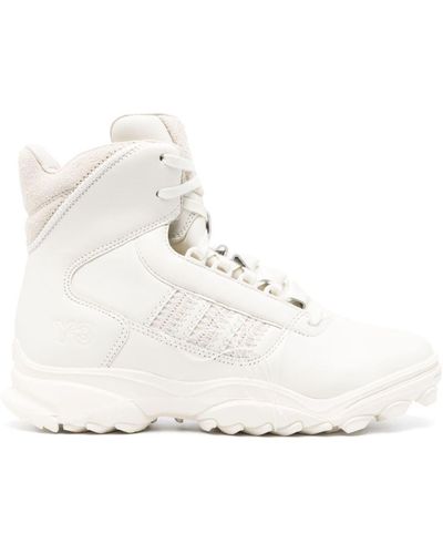 Y-3 High-top Leather Sneakers - White