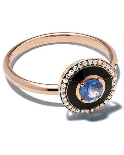 Selim Mouzannar 18kt Rose Gold Sapphire Diamond Mina Ring - White