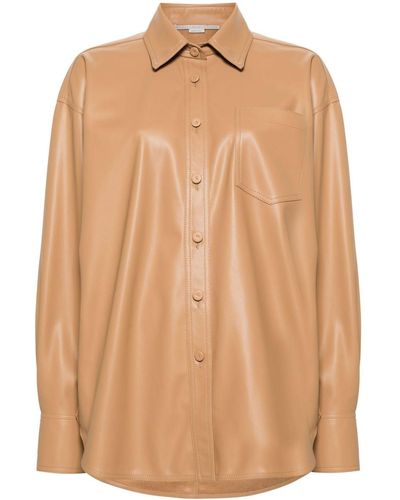 Stella McCartney Camisa Alter Mat con bolsillo en el pecho - Marrón