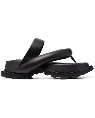 Jil Sander Leren Sandalen - Zwart