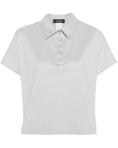 Fabiana Filippi Contrasting-fabric Panelled Polo Shirt - White