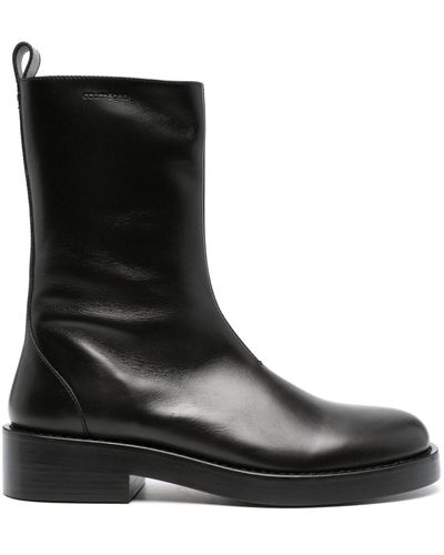 Courreges Stretch Leather Boots - Black
