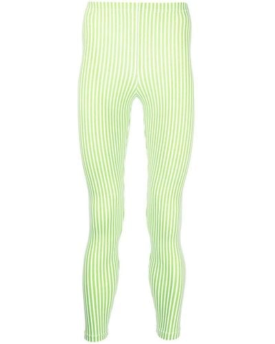 Comme des Garçons Vertical-stripe leggings - Green