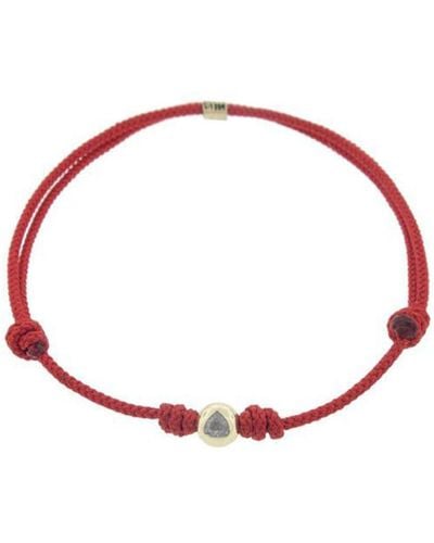 Luis Morais Diamond bead cord bracelet - Rojo