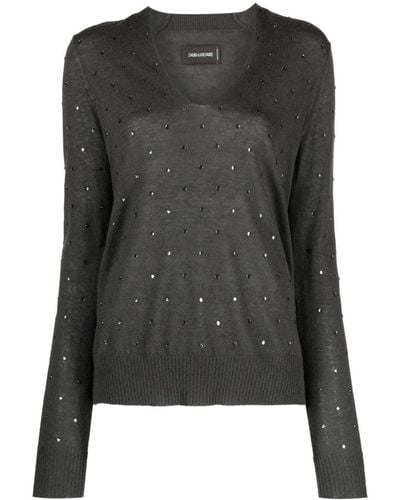 Zadig & Voltaire Elya Rhinestone-embellished Cashmere Sweater - Black
