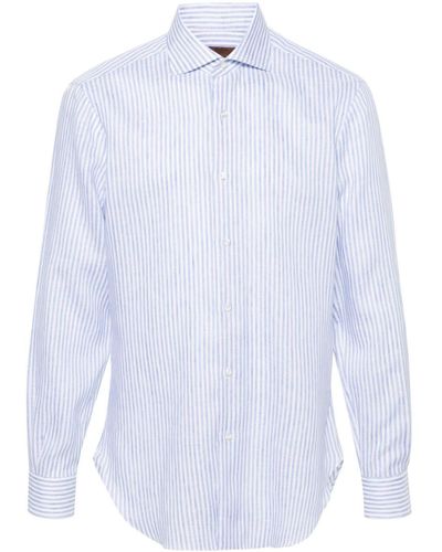 Barba Napoli Striped Linen Shirt - White