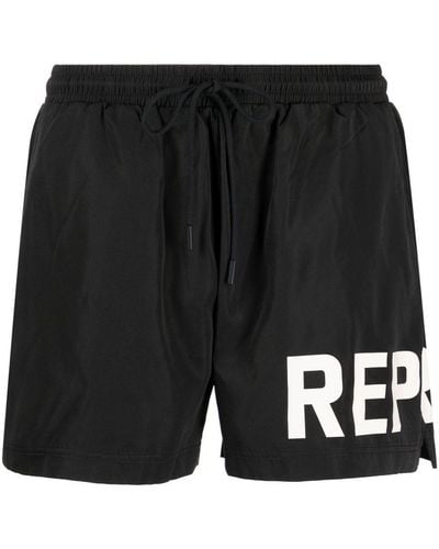 Represent Logo-print Swim Shorts - Black