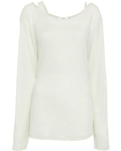 B+ AB Two-piece Knitted Top - White