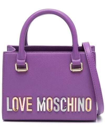 Love Moschino Bolso shopper con letras del logo - Morado