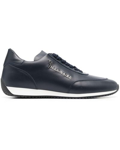 Billionaire Calf-leather Low-top Sneakers - Blue