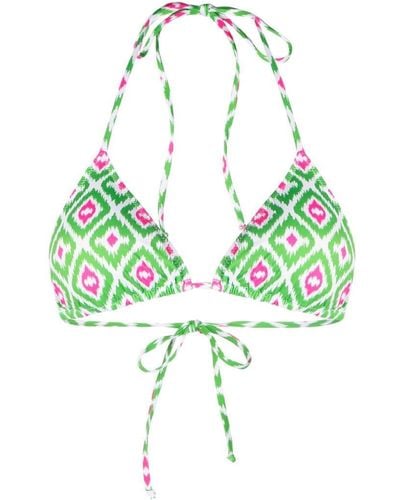 Mc2 Saint Barth Top de bikini Leah con motivo geométrico - Verde
