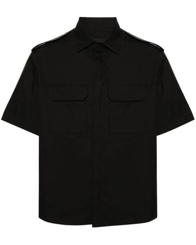 Neil Barrett Popeline Overhemd Met Korte Mouwen - Zwart