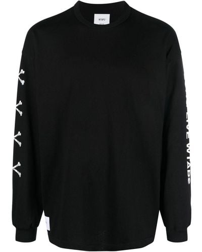 WTAPS Graphic Sleeve Print Cotton T-shirt - Black