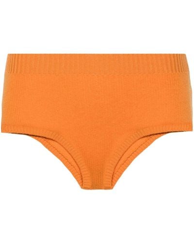 Alanui Finest High-waist Ribbed Shorts - Orange