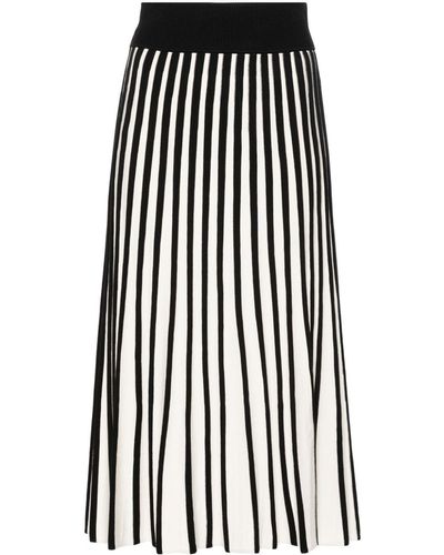 JOSEPH Fine-ribbed Striped Skirt - Black