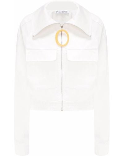 JW Anderson Giacca crop con zip - Bianco