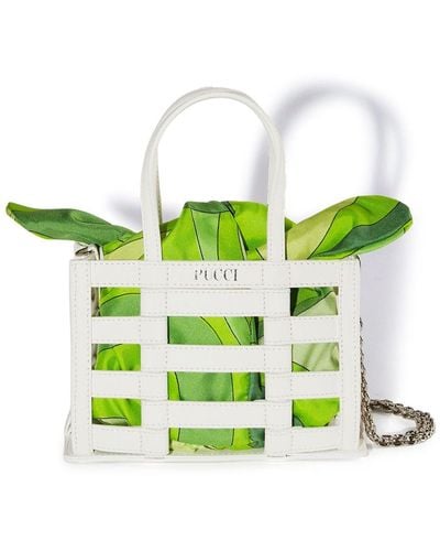 Emilio Pucci Iride-print Leather Mini Bag - Green