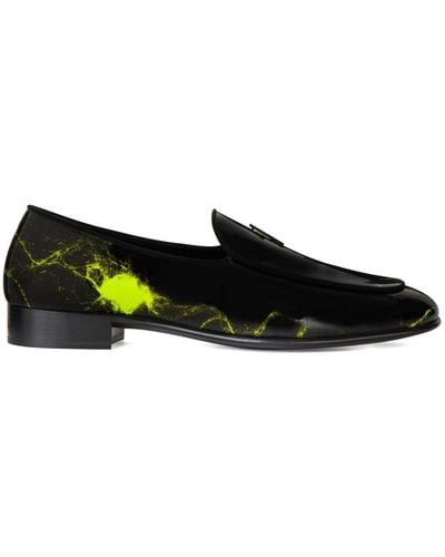 Giuseppe Zanotti Lightning Detail Loafers - Black