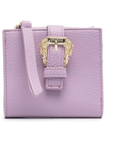 Versace Jeans Couture Buckled Faux-leather Wallet - Purple