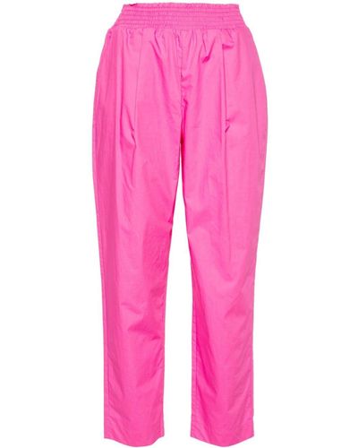 Twin Set Poplin Cotton Tapered Trousers - Pink