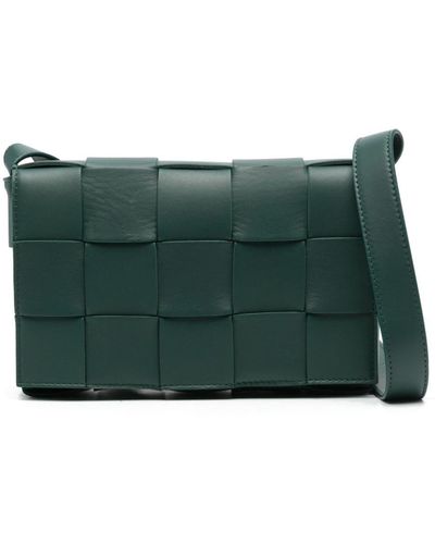 Bottega Veneta Cassette Leather Cross Body Bag - Green