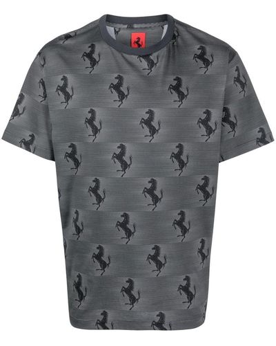 Ferrari Logo-print Short-sleeve T-shirt - Grey