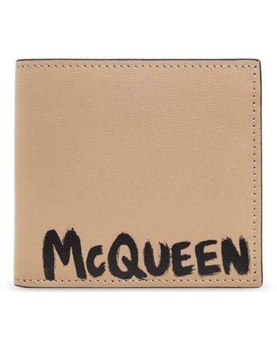 Alexander McQueen Wallet With Logo, - Natural