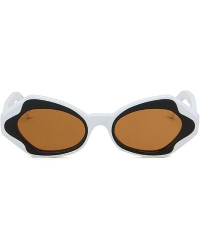 Marni Sonnenbrille mit geometrischem Gestell - Braun