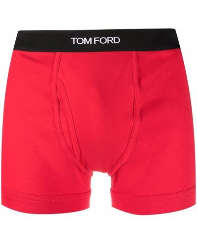 Tom Ford Shorts mit Logo-Bund - Rot