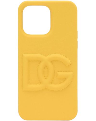 Dolce & Gabbana Logo-embossed Iphone 14 Pro Max Case - Yellow