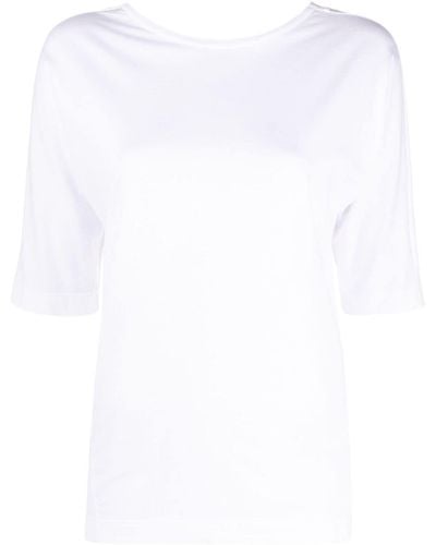 Malo T-shirt à col v au dos - Blanc