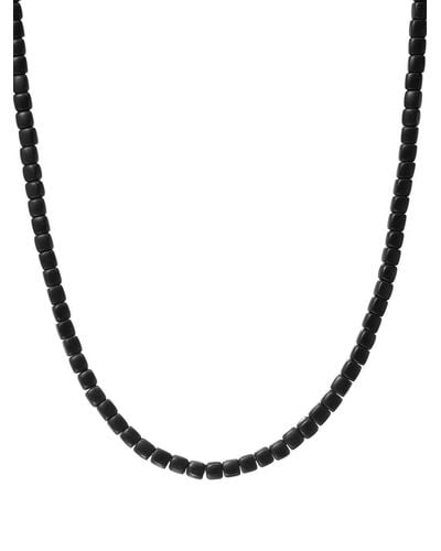 David Yurman 4mm Hex Square Bead Necklace - Black