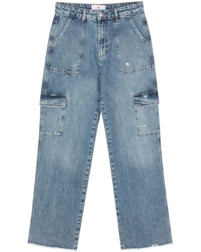 Chiara Ferragni Straight Jeans Met Geborduurd Logo - Blauw