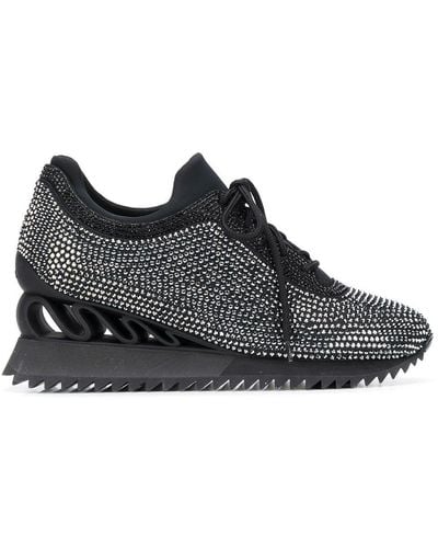 Le Silla Reiko Wave Crystal-embellished Trainers - Black