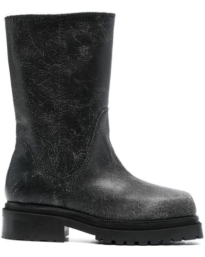 Eckhaus Latta Square-toe 70mm Leather Boots - Black