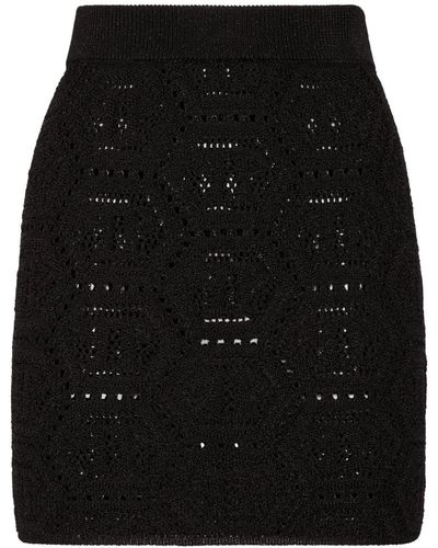 Philipp Plein Minifalda con monograma - Negro