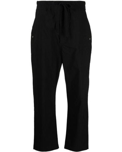 Thom Krom Drawstring Cropped Trousers - Black